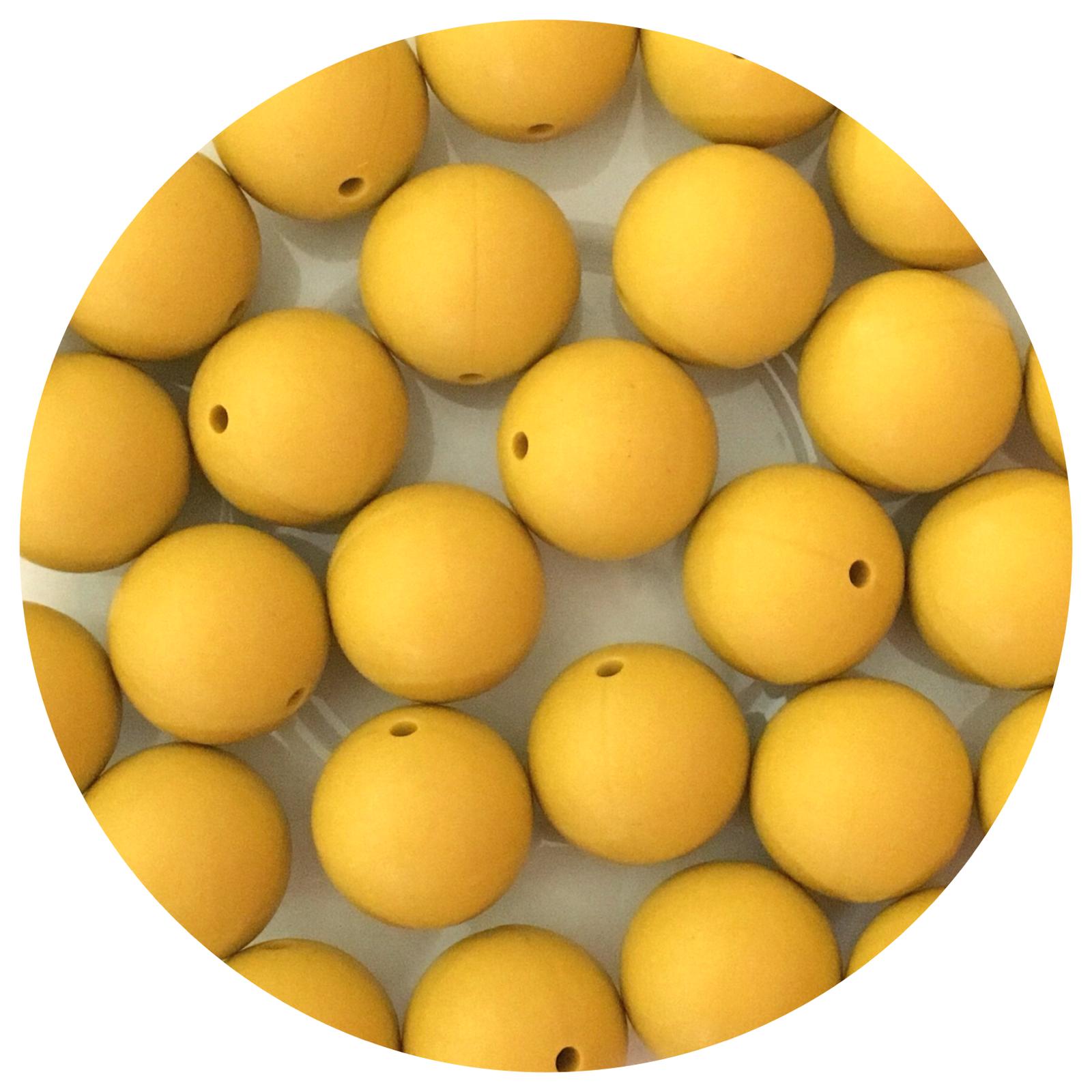 *CLEARANCE* Mustard Yellow - 19mm round - 20 Beads