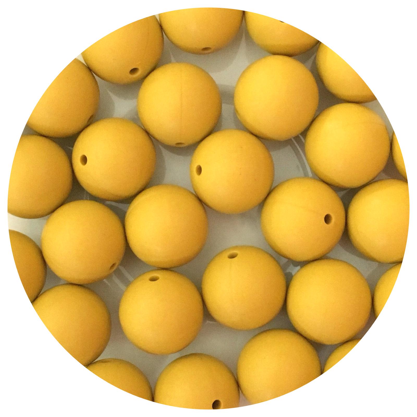 Mustard Yellow - 19mm round - 5 Beads