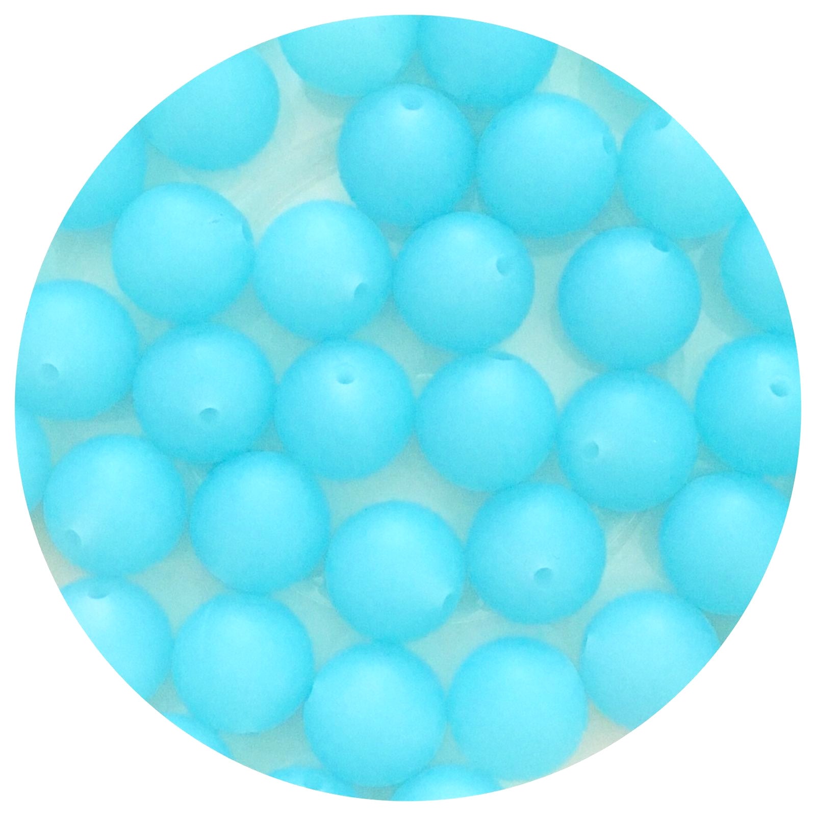 Ice Blue - 15mm round - 10 Beads