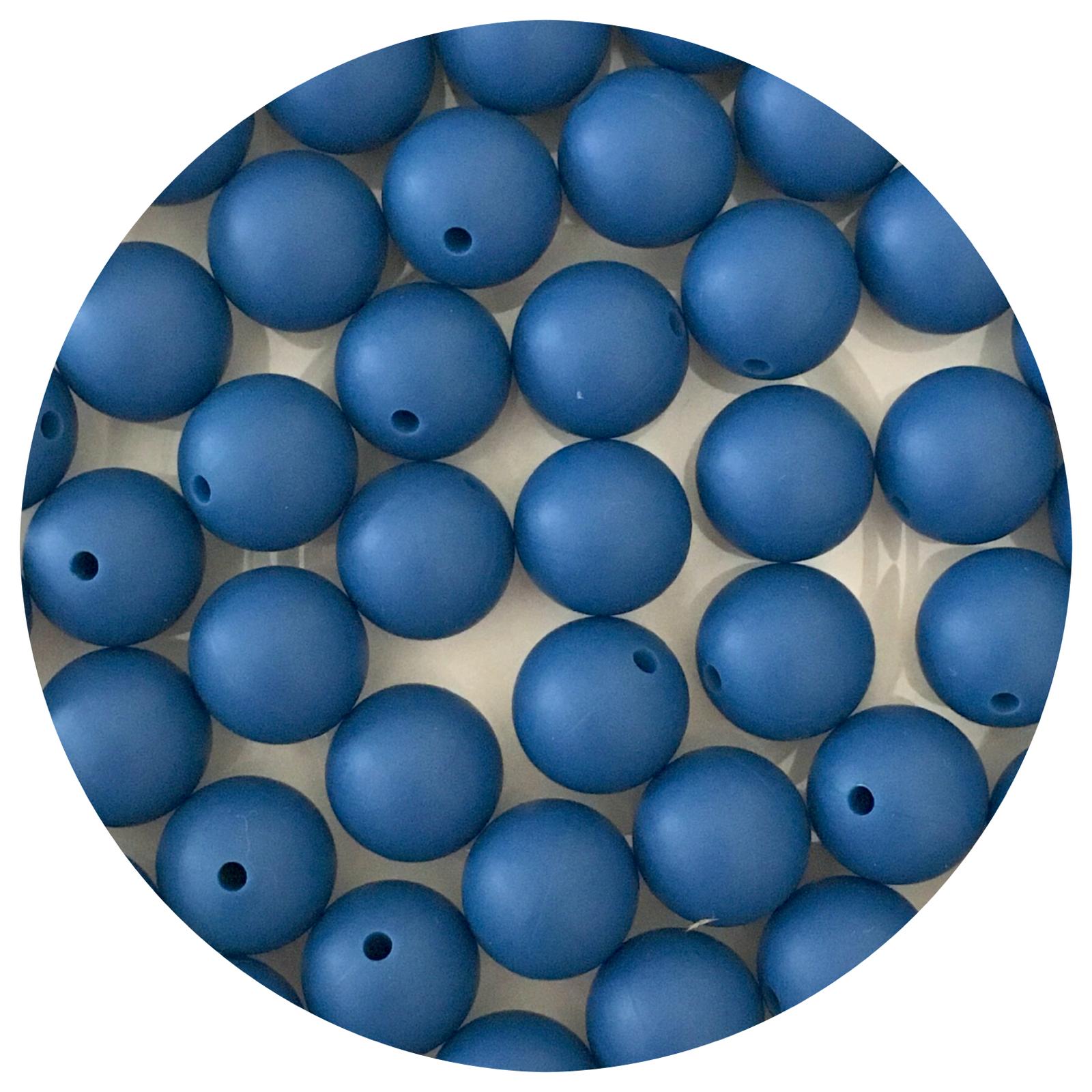 Indigo Blue - 15mm round - 10 Beads