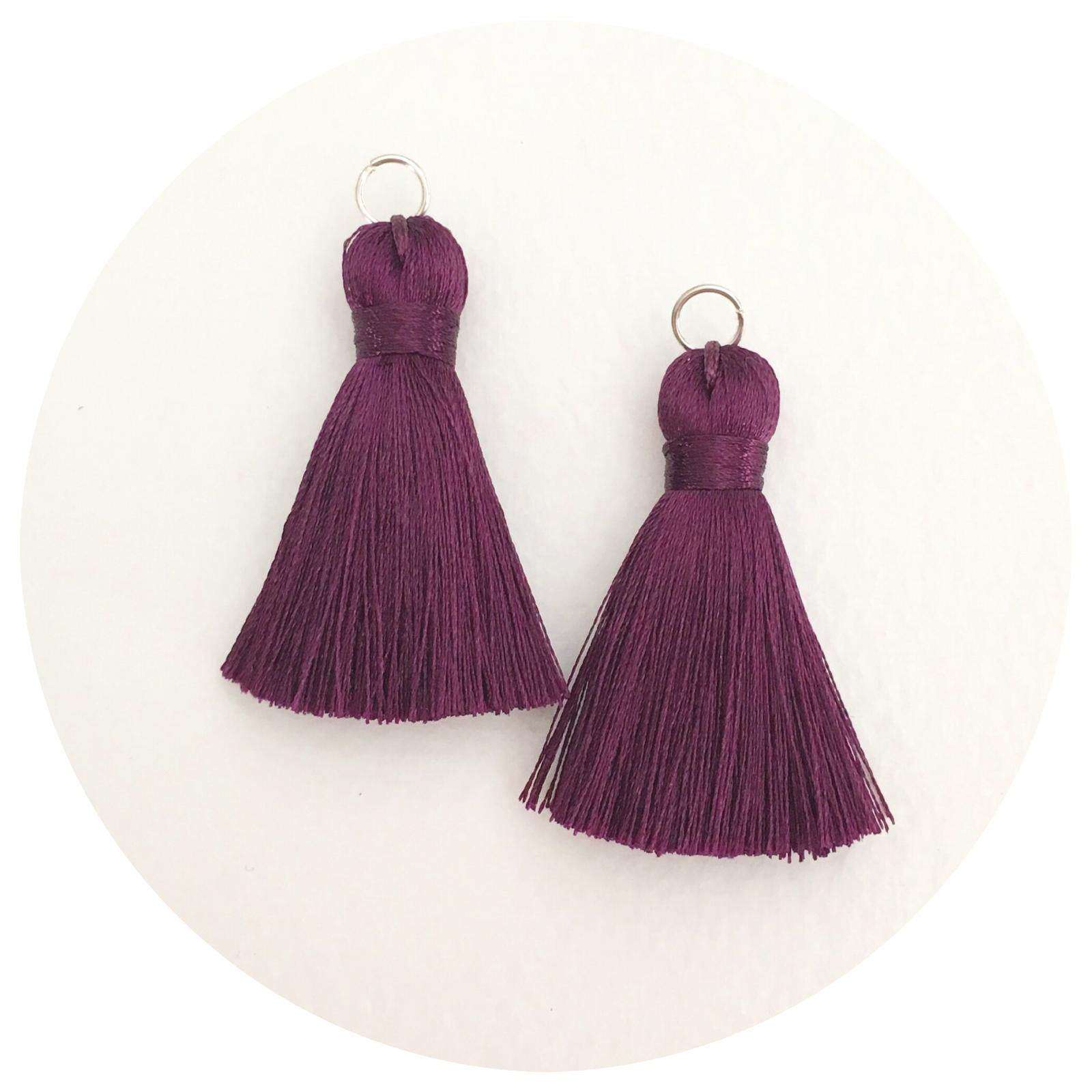 40mm Silk Tassels - Plum - 2pack - 8725