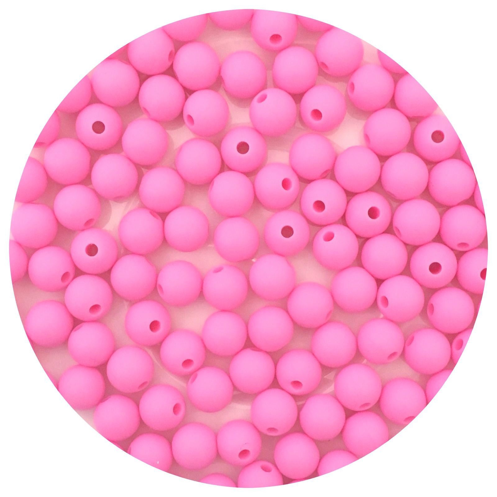 Bubblegum Pink - 9mm Round Silicone Beads - 5 Beads