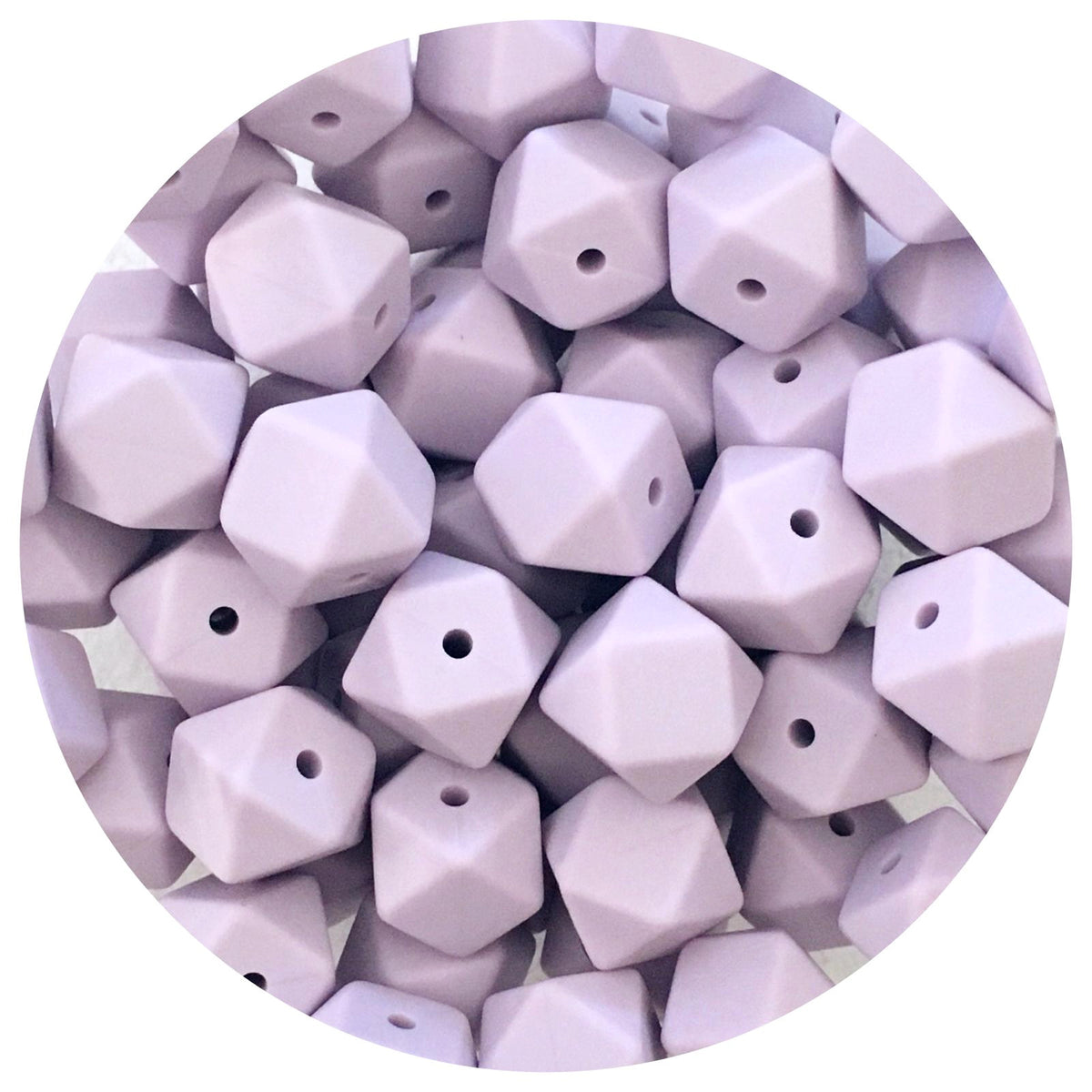 Lilac Purple - 14mm Mini Hexagon - 5 beads