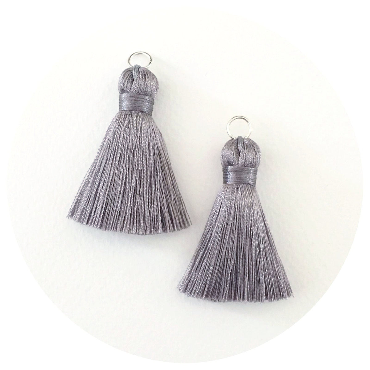 40mm Silk Tassels - Medium Grey (8703)- 2pack - 8703