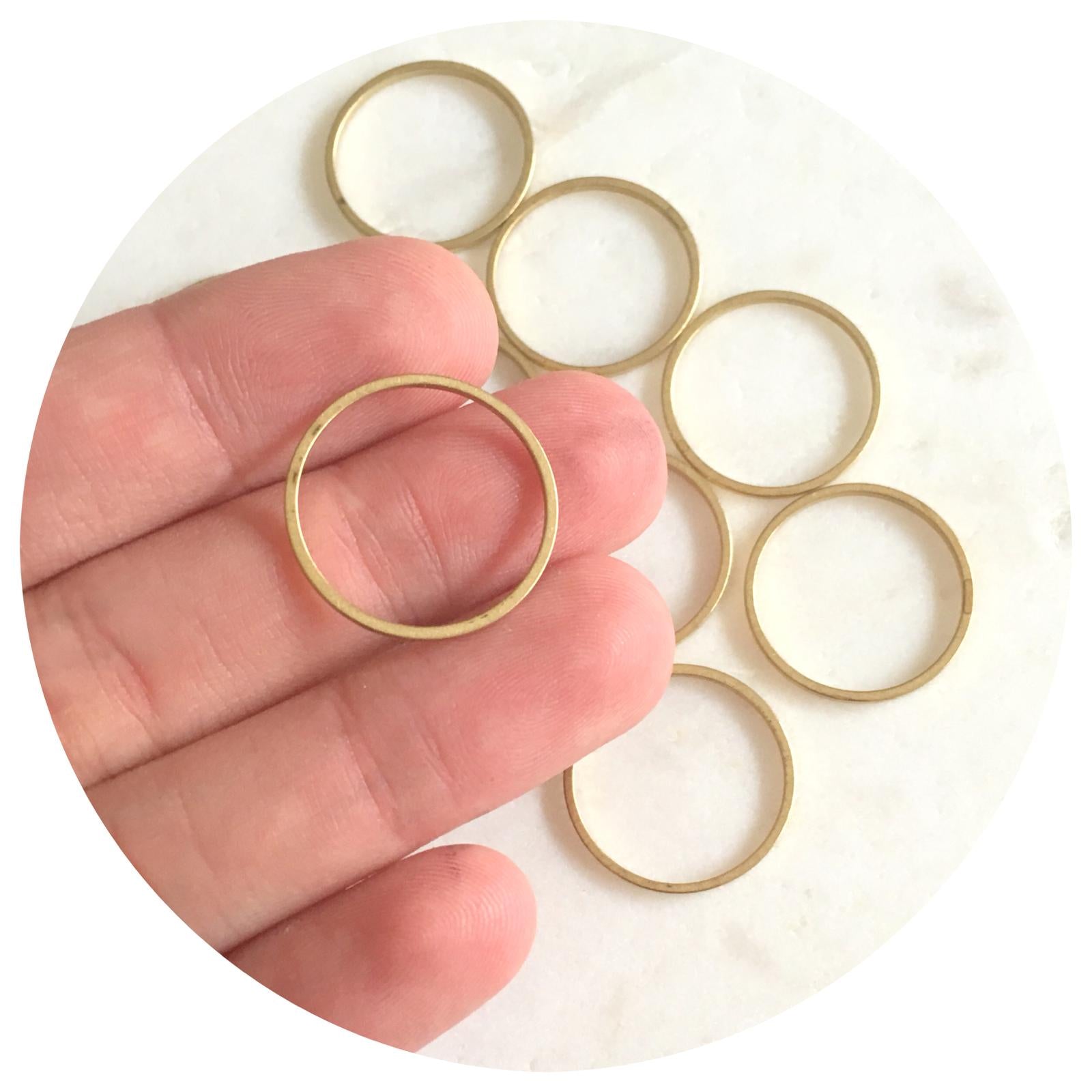 20mm Open Circle Connector - Raw Brass - 2 pcs - BS1094