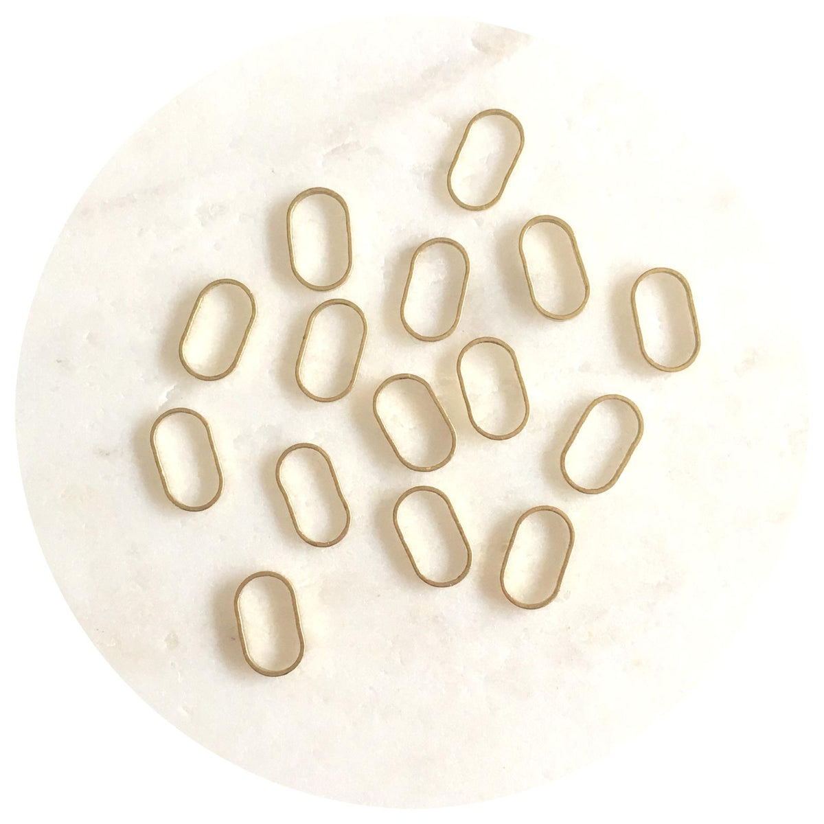 10mm Oval Connector - Raw Brass - 2 pcs - 1171BR