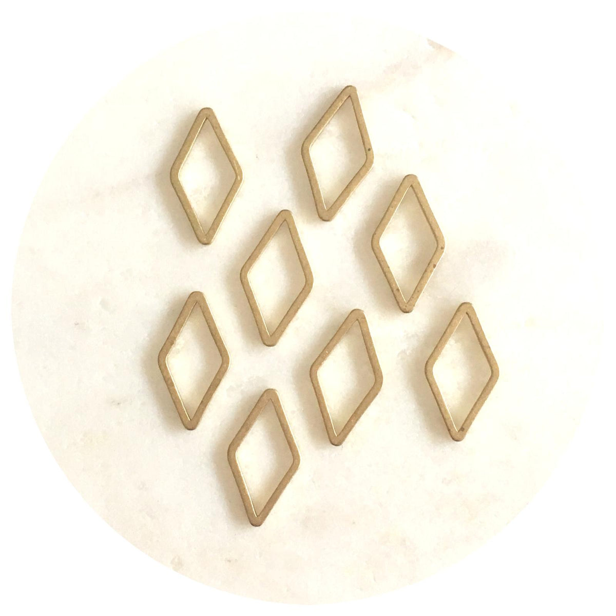 10mm Diamond Connector - Raw Brass - 2 pcs - D058