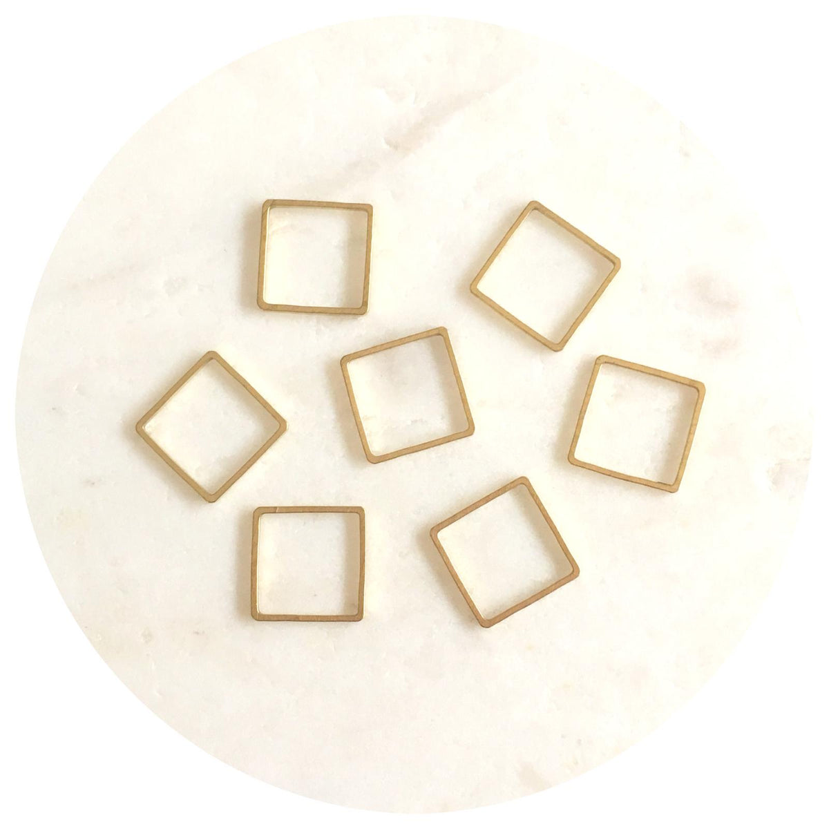 14mm Open Square Connector - Raw Brass - 2 pcs - BS1118