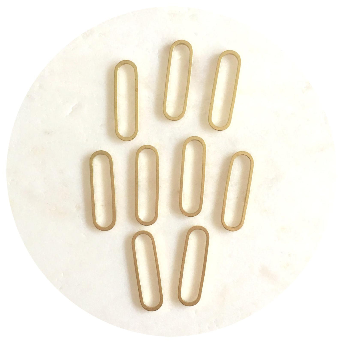 20mm Long Oval Connector - Raw Brass - 2 pcs - BS1857