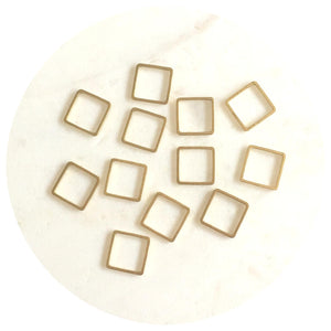 12mm Open Square Connector - Raw Brass - 2 pcs - BS1117