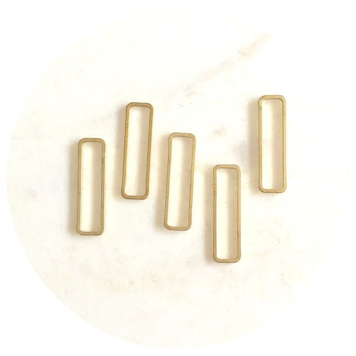 26mm Open Rectangle Connector - Raw Brass - 2 pcs - D166