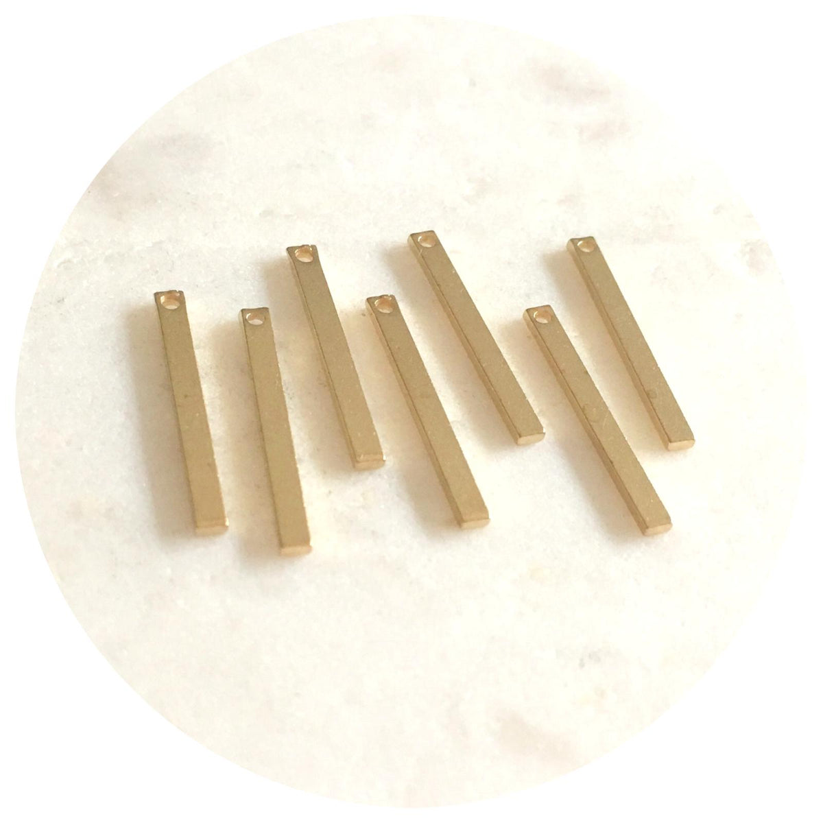 20mm Skinny Bar Charm - Raw Brass - 2 pcs - BS1199 A0857
