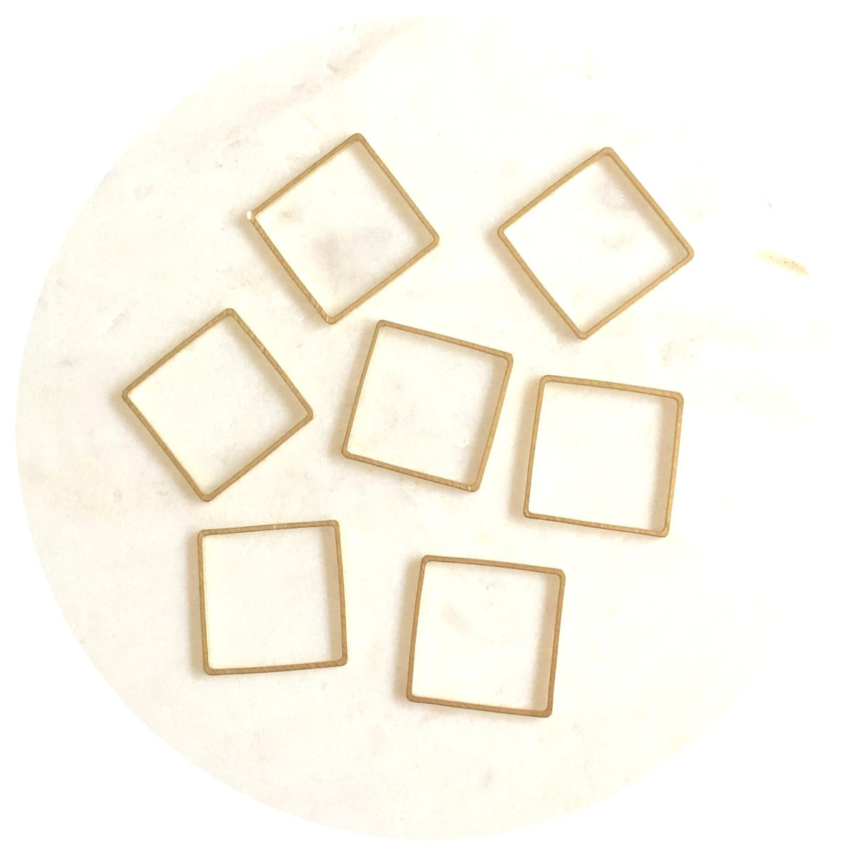 20mm Square Connector - Raw Brass - 2 pcs - BS1121