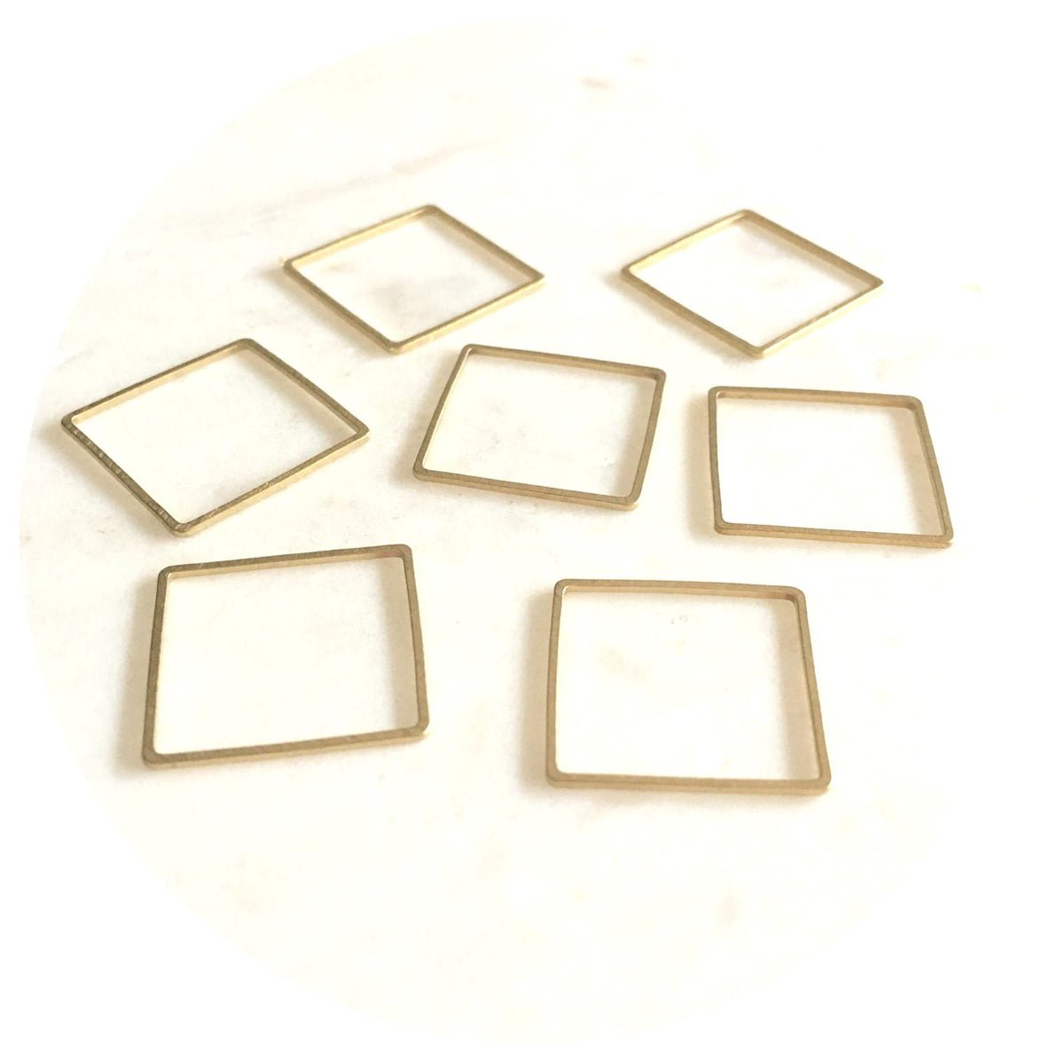 20mm Square Connector - Raw Brass - 2 pcs - BS1121