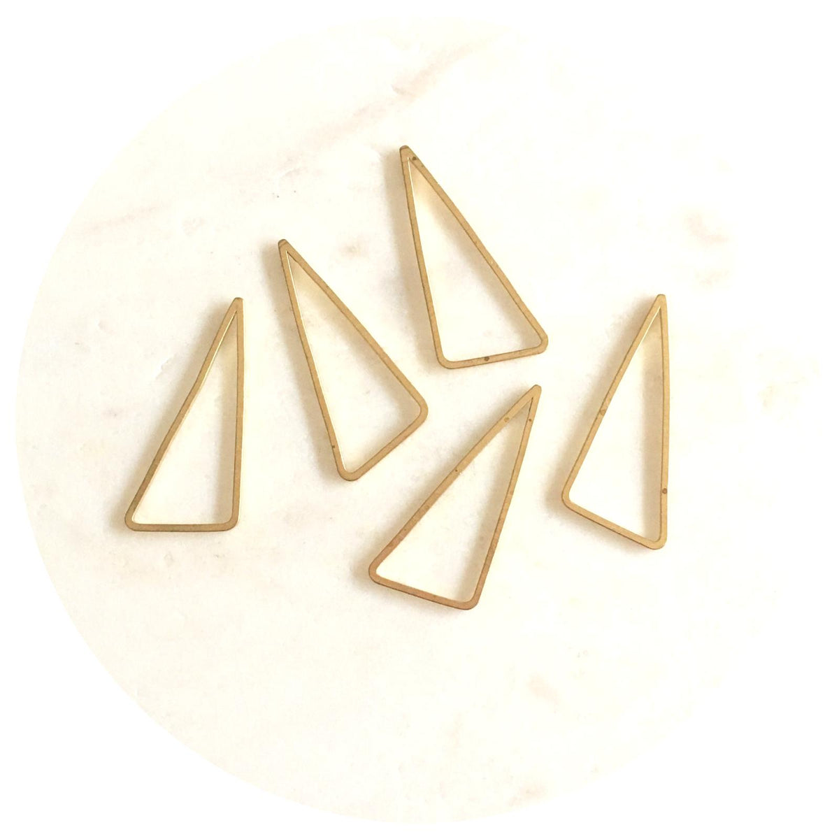 30mm Asymmetrical Triangle Connector - Raw Brass - 2 pcs - BS1146