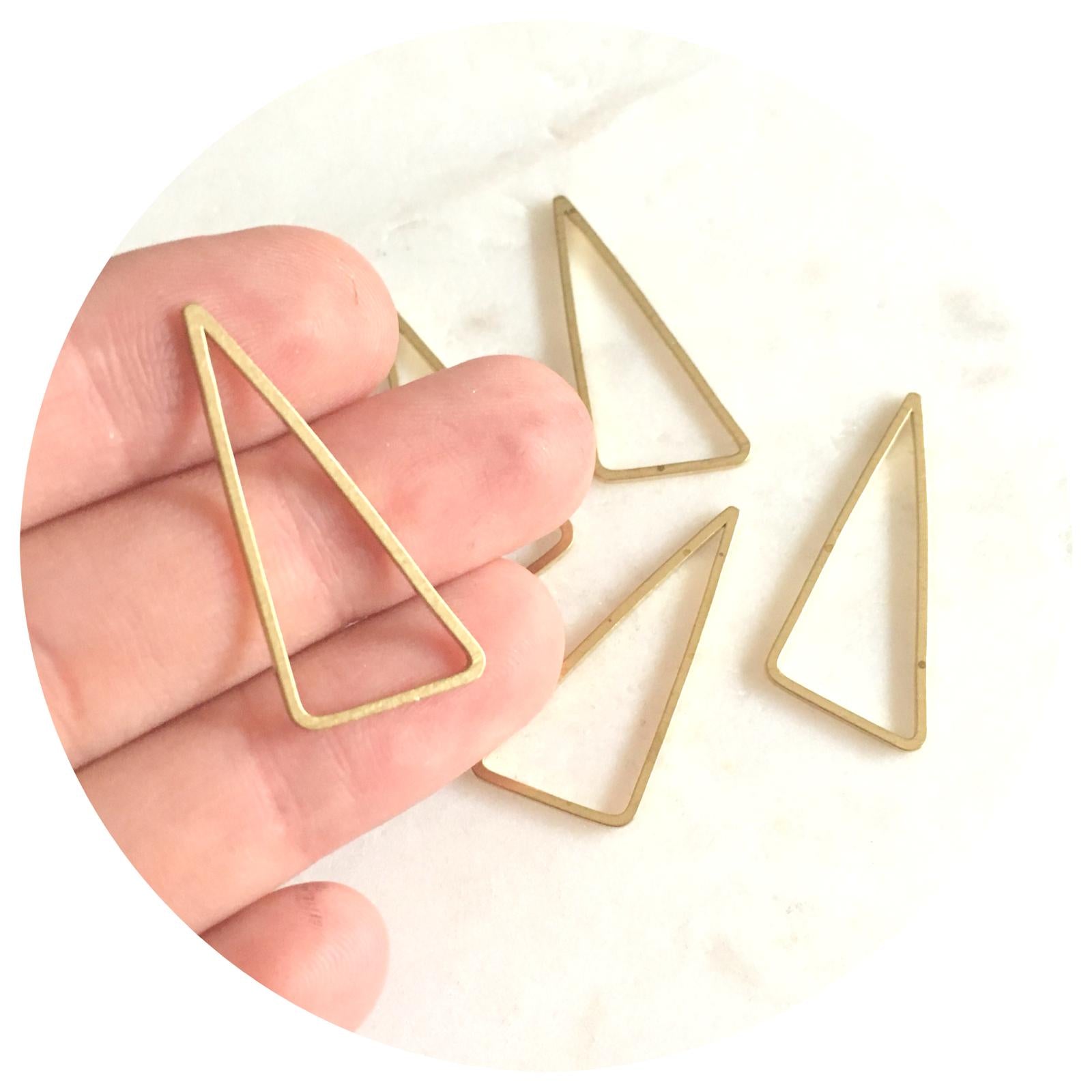 30mm Asymmetrical Triangle Connector - Raw Brass - 2 pcs - BS1146