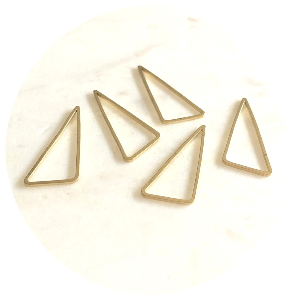 30mm Asymmetrical Triangle Connector - Raw Brass - 2 pcs - BS1146