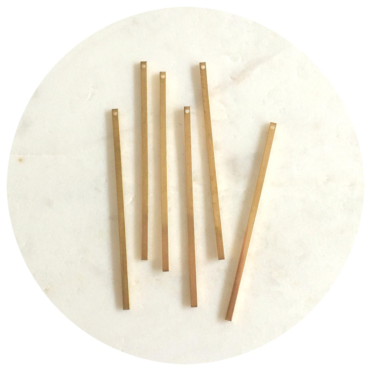 60mm Skinny Bar Charm - Raw Brass - 2 pcs - BS1355