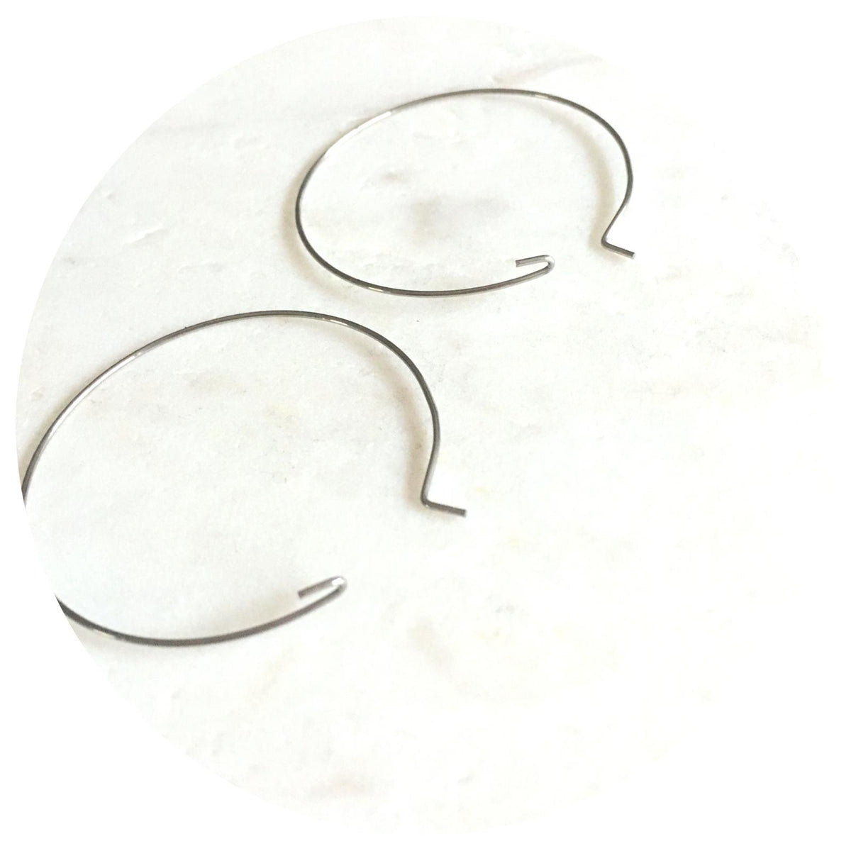 35mm Stainless Steel Earring Wire Hoops - 2 pcs - BS2265