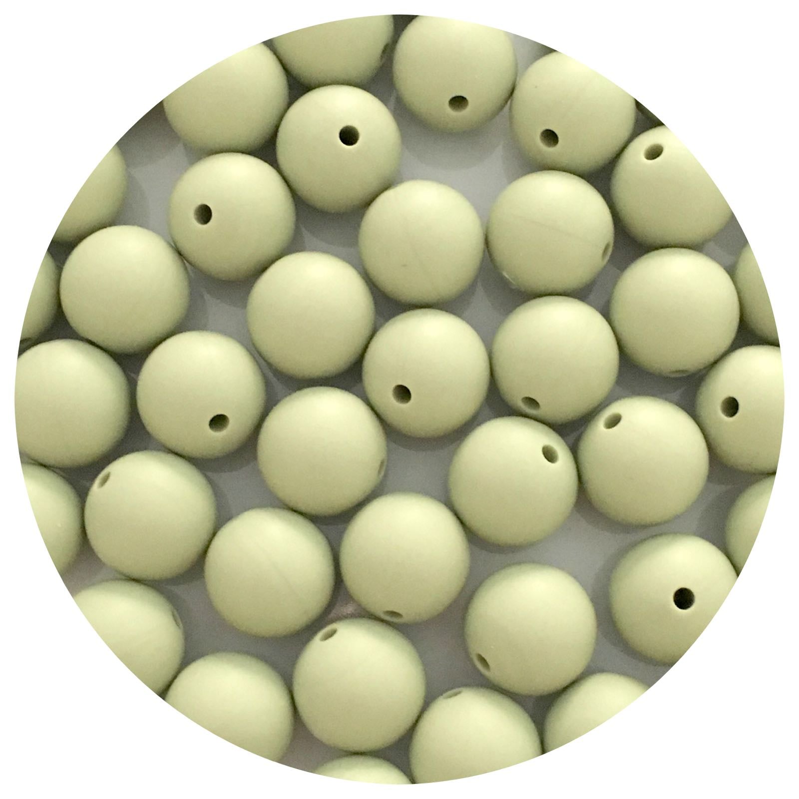 Sage Green - 15mm round - 10 Beads
