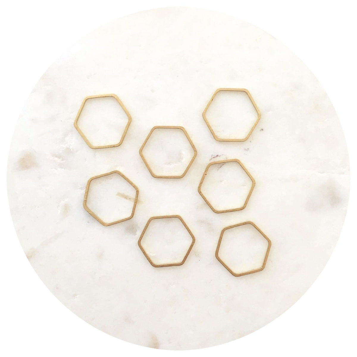 16mm Open Hexagon Connector - Raw Brass - 2 pcs - BS1165