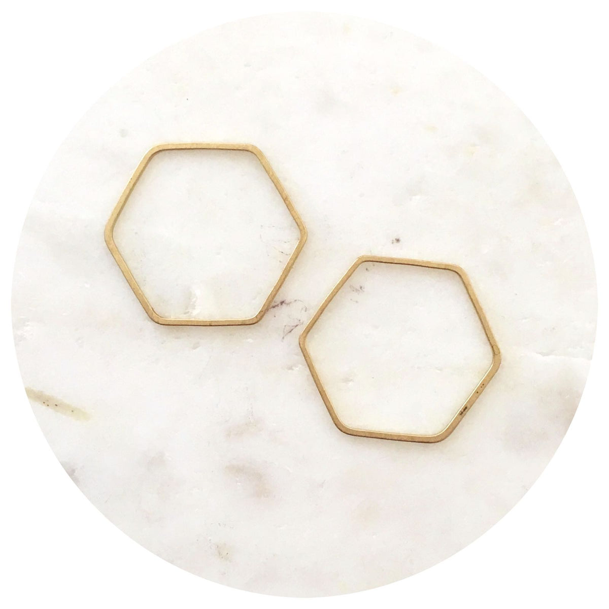 22mm Open Hexagon Connector - Raw Brass - 2 pcs - BS1176