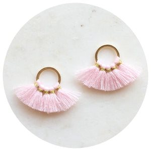 Mini Fan Cotton Tassel - Blush Pink - 2 pcs
