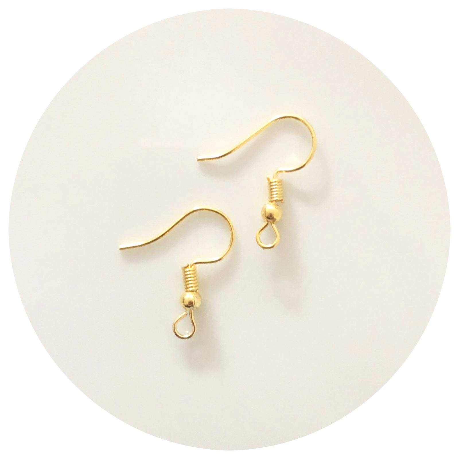 Earring Hooks - Gold - Lead & Nickel Free - 50 pcs