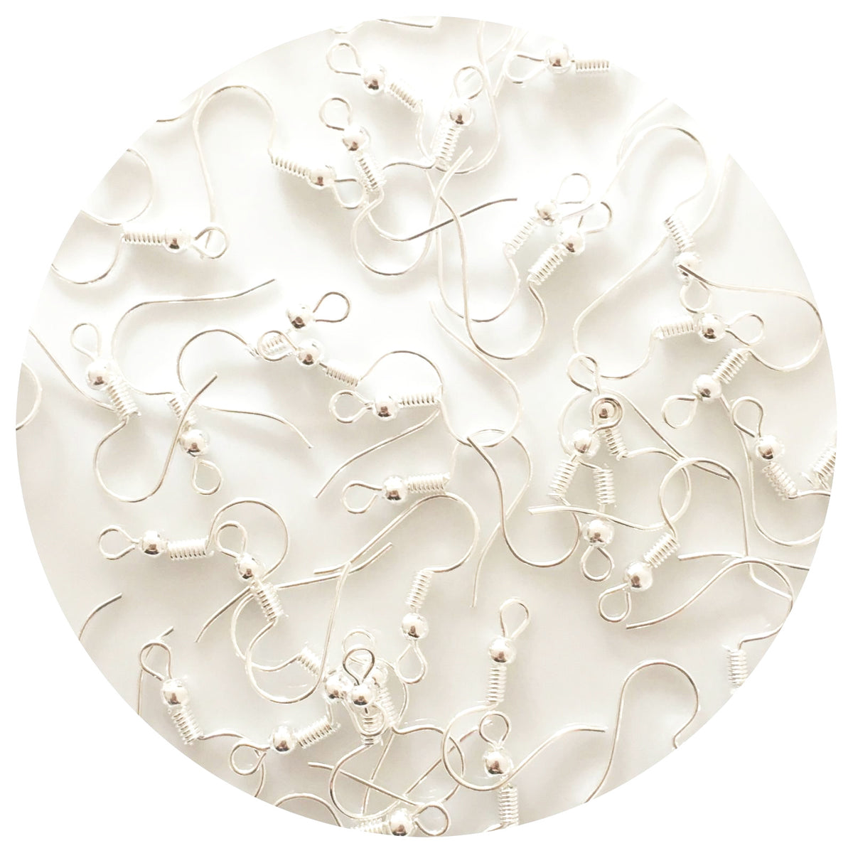 Earring Hooks - Silver - Lead & Nickel Free - 50 pcs