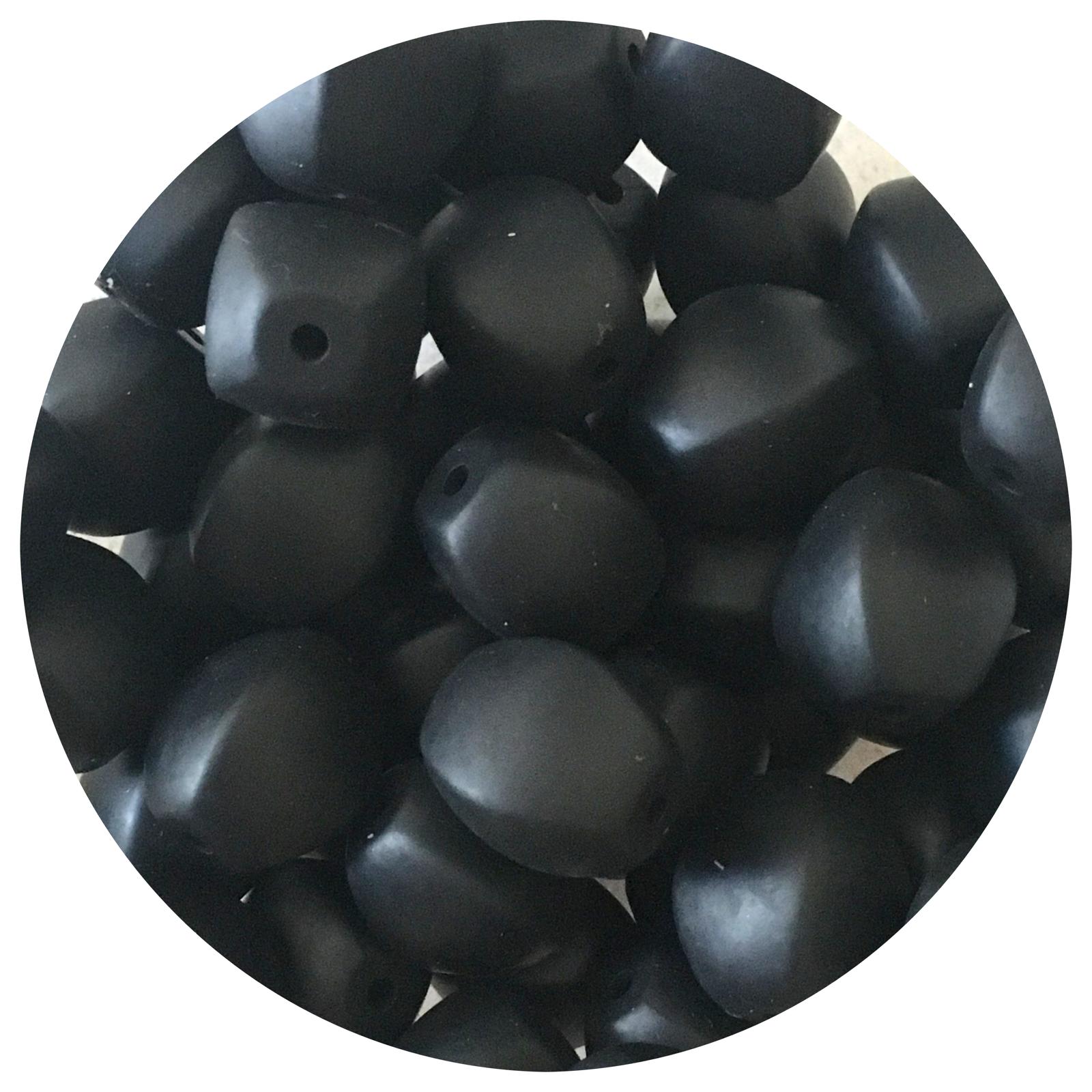 Jet Black - Chunky Olive - 10 beads