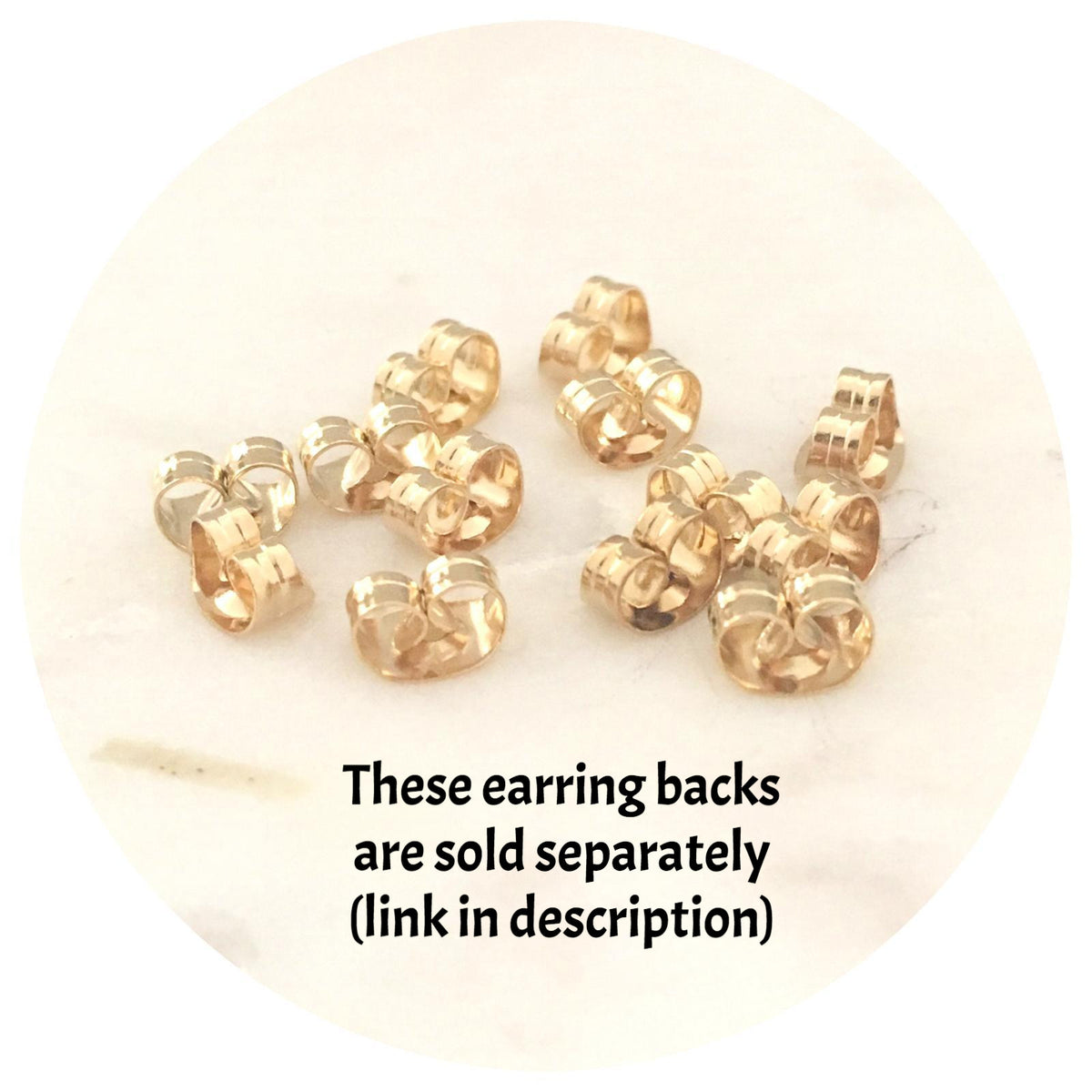 8mm Gold Stainless Steel Earring Stud Posts - 50 pcs