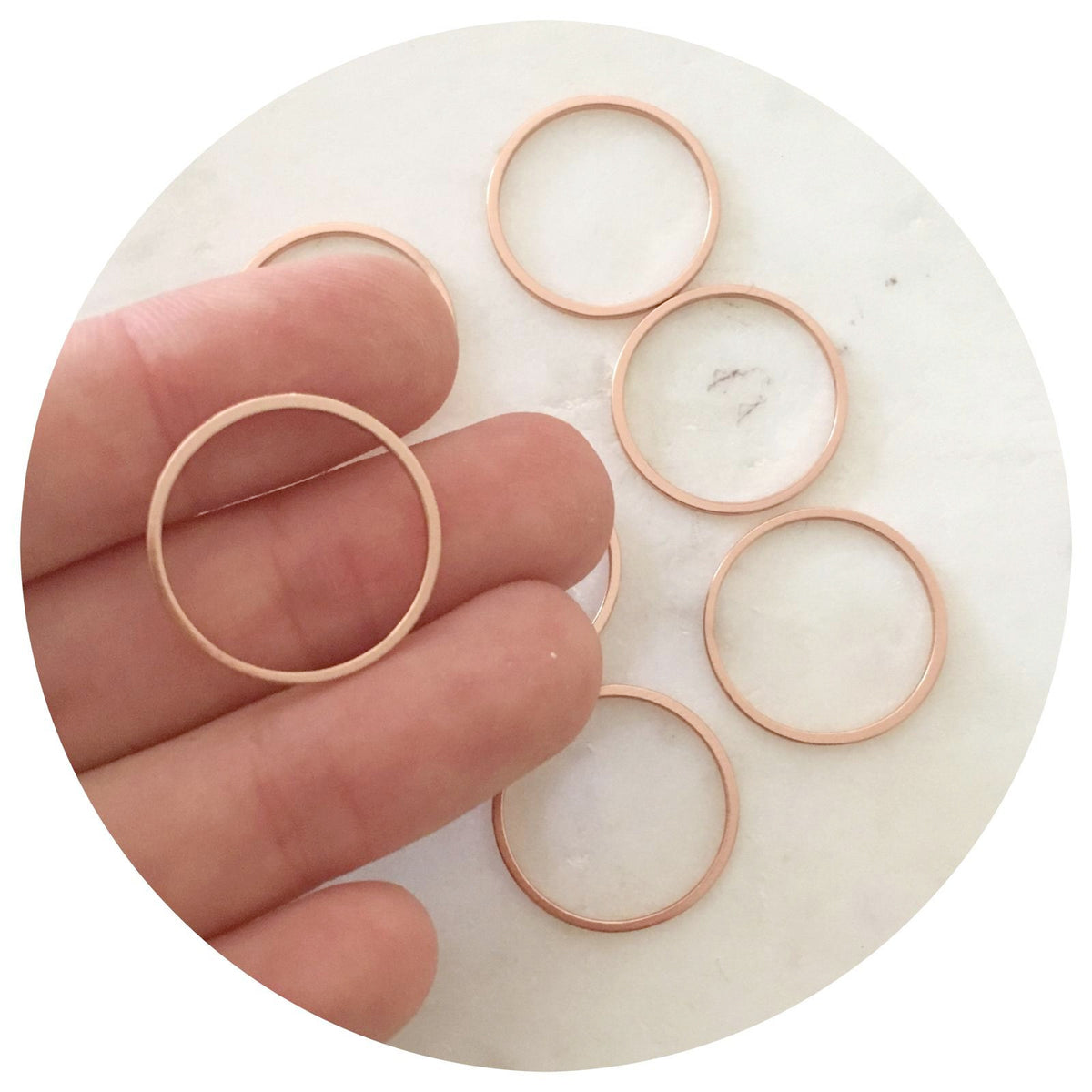 20mm Open Circle Connector - Rose Gold - 2 pcs - BS1094