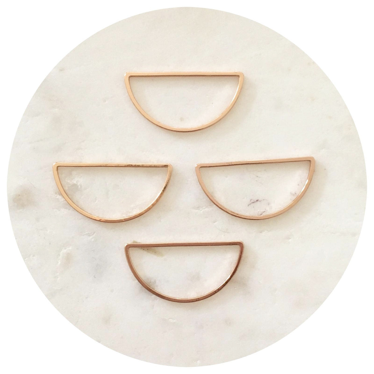 30mm x 15mm Open Half Circle Connector - Rose Gold - 2 pcs - D011 Q033