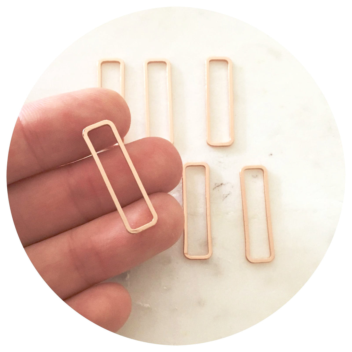 26mm Open Rectangle Connector - Rose Gold - 2 pcs - D166