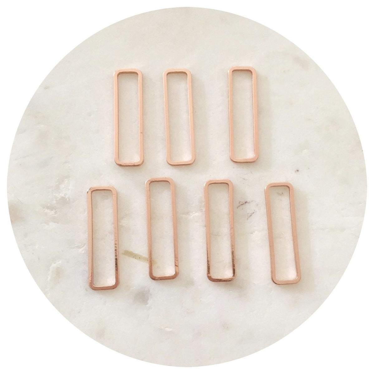 26mm Open Rectangle Connector - Rose Gold - 2 pcs - D166