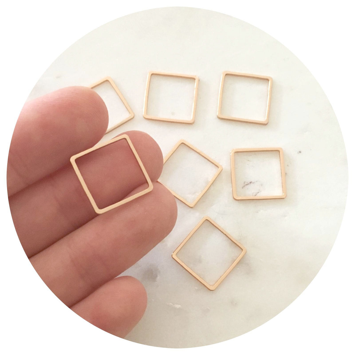 14mm Open Square Connector - Rose Gold - 2 pcs - BS1118 Q098