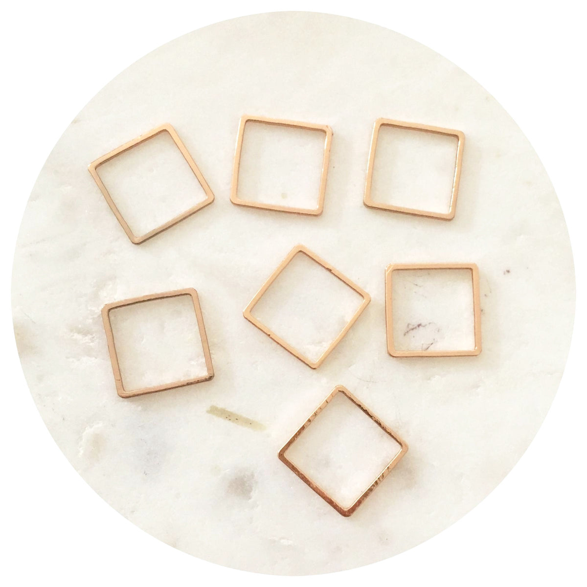 14mm Open Square Connector - Rose Gold - 2 pcs - BS1118 Q098