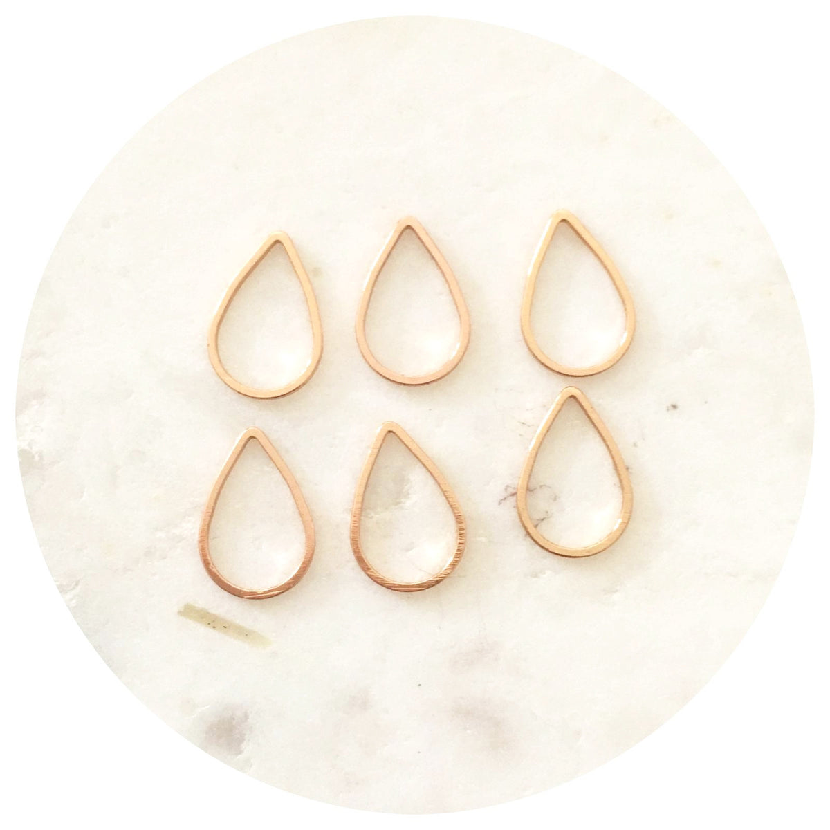 16mm x 11mm Open Teardrop Connector - Rose Gold - 2 pcs - BS1134