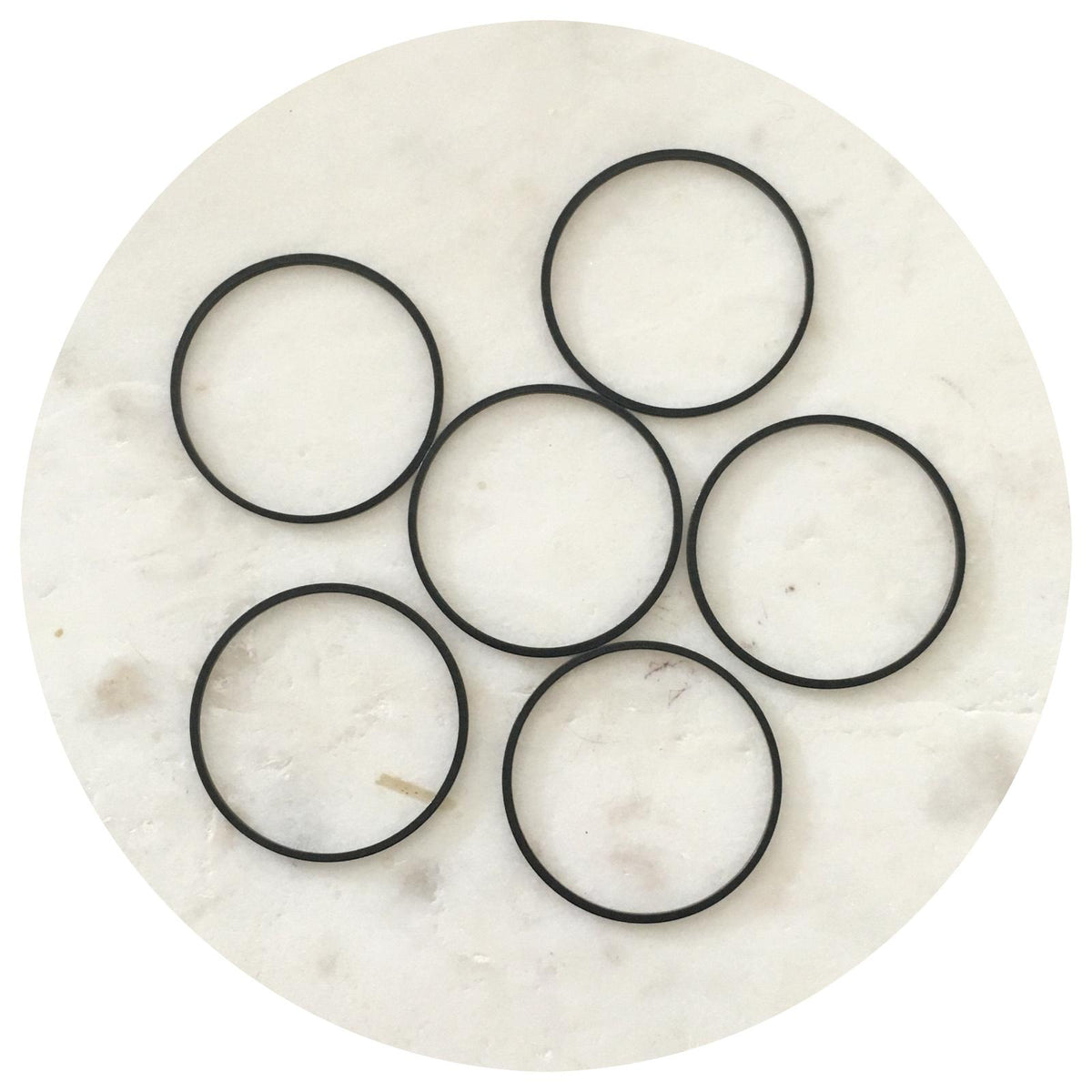 30mm Open Circle Connector - Black - 2 pcs - BS1089 S182