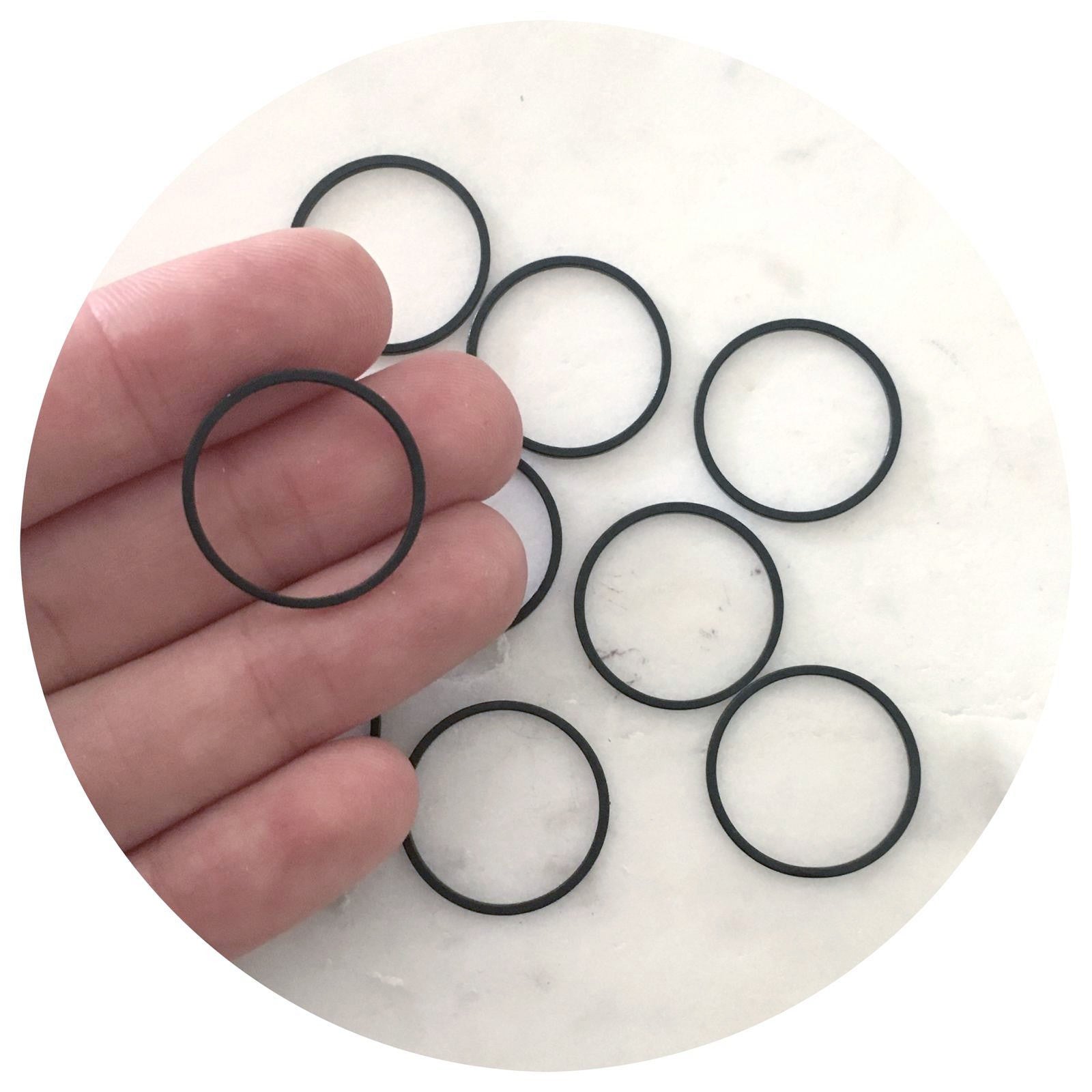 20mm Open Circle Connector - Black - 2 pcs - BS1094