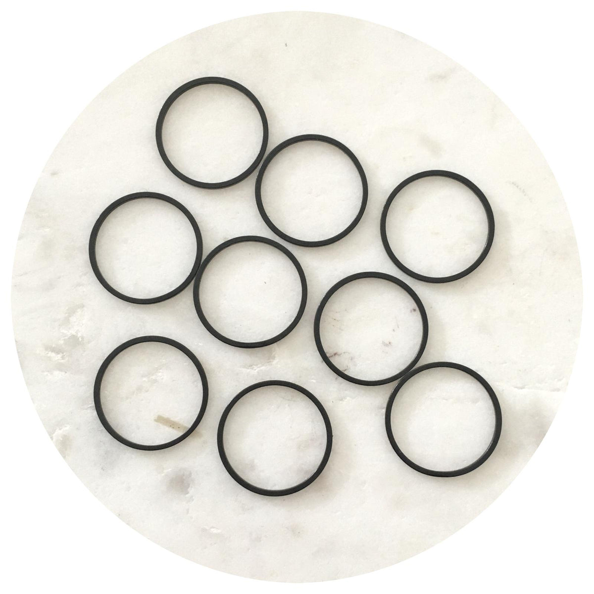 20mm Open Circle Connector - Black - 2 pcs - BS1094