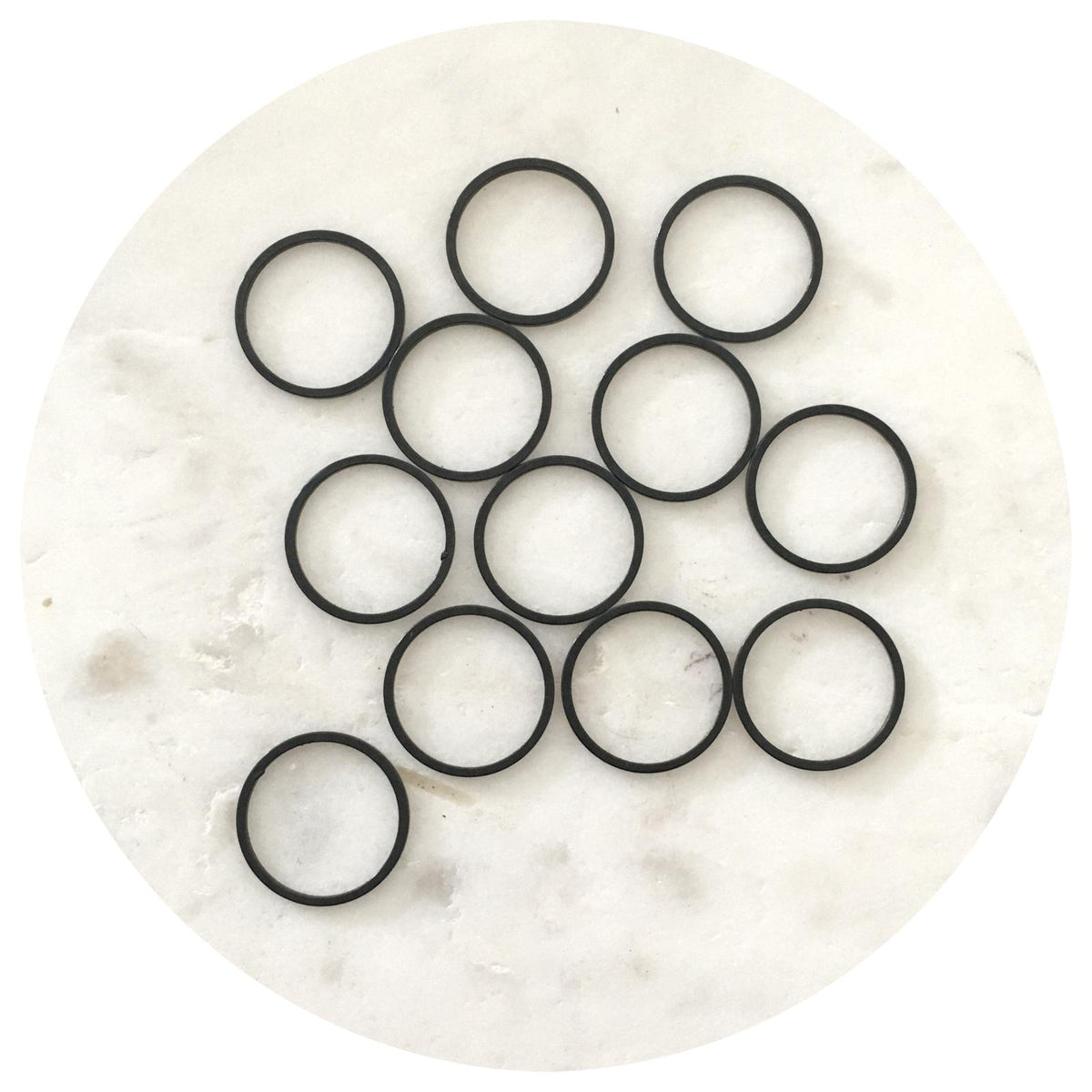 17mm Open Circle Connector - Black - 2 pcs - BS1097