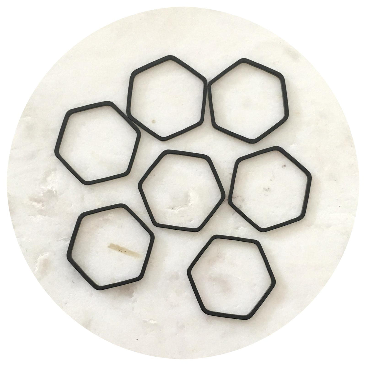 20mm Open Hexagon Connector - Black - 2 pcs - BS1225-S576