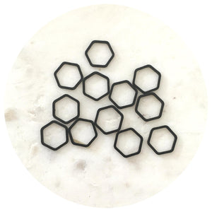 12mm Open Hexagon Connector - Black - 2 pcs - BS1221 S118