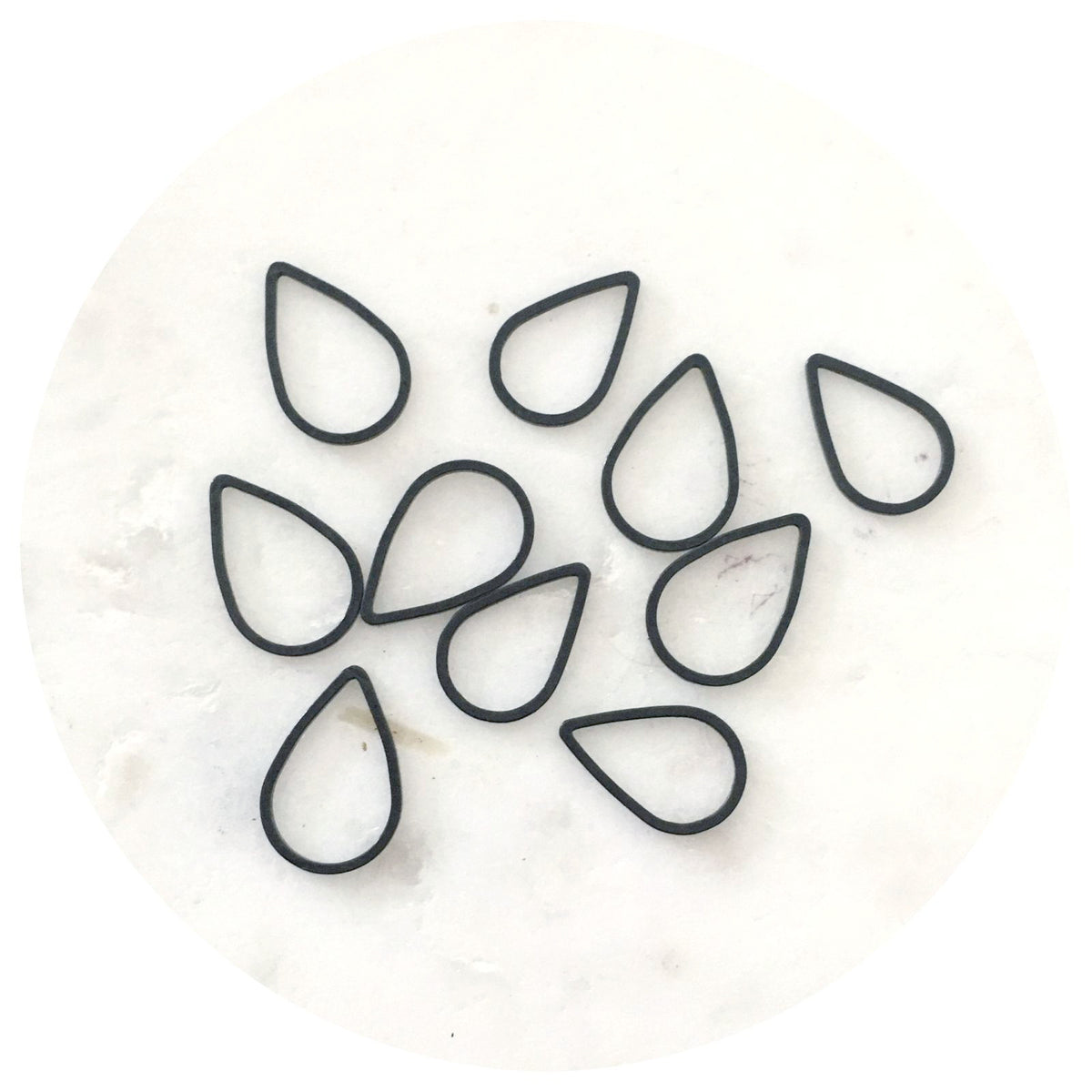 16mm x 11mm Open Teardrop Connector - Black - 2 pcs - BS1134-S550