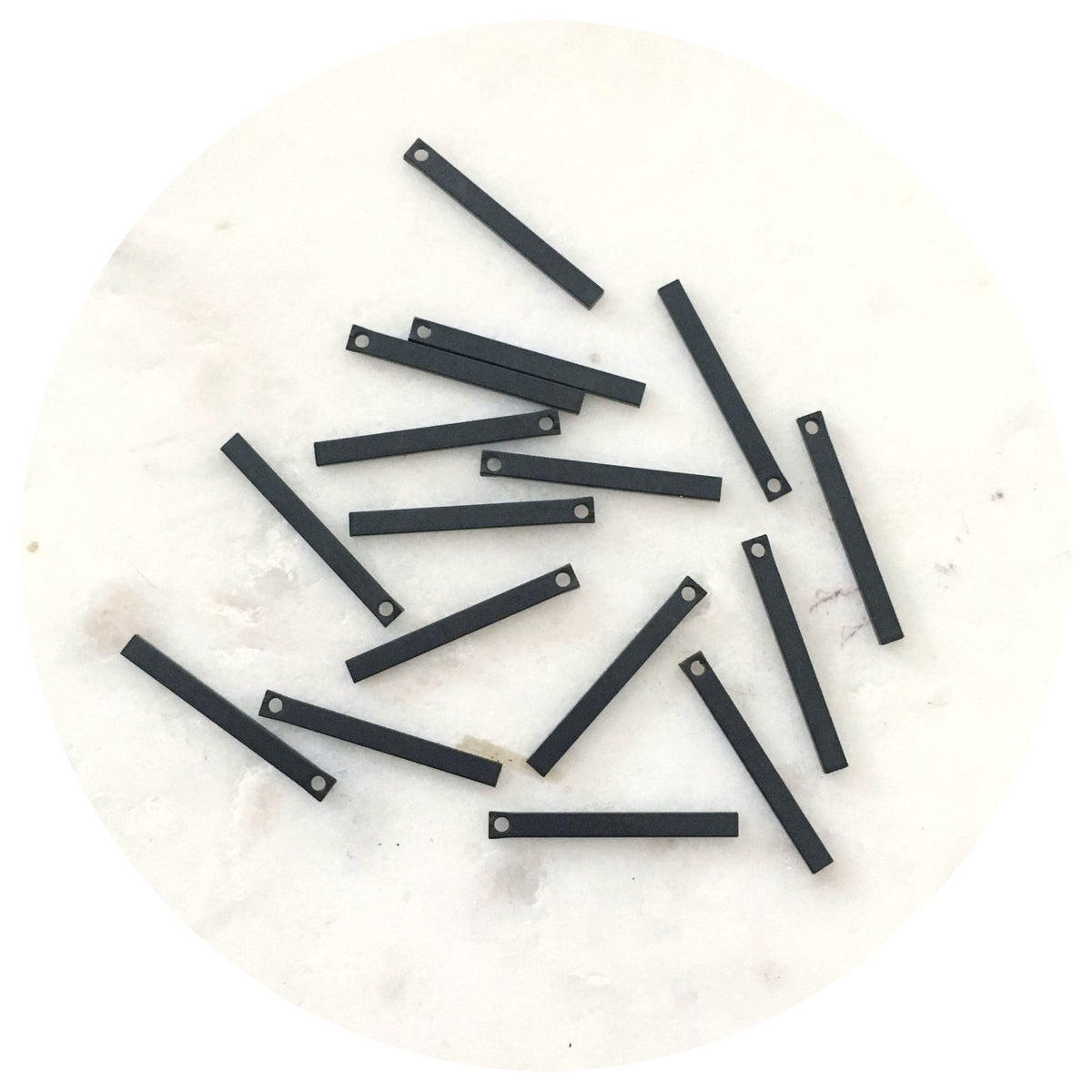 20mm Skinny Bar Charm - Black - 2 pcs - BS1199 A0857