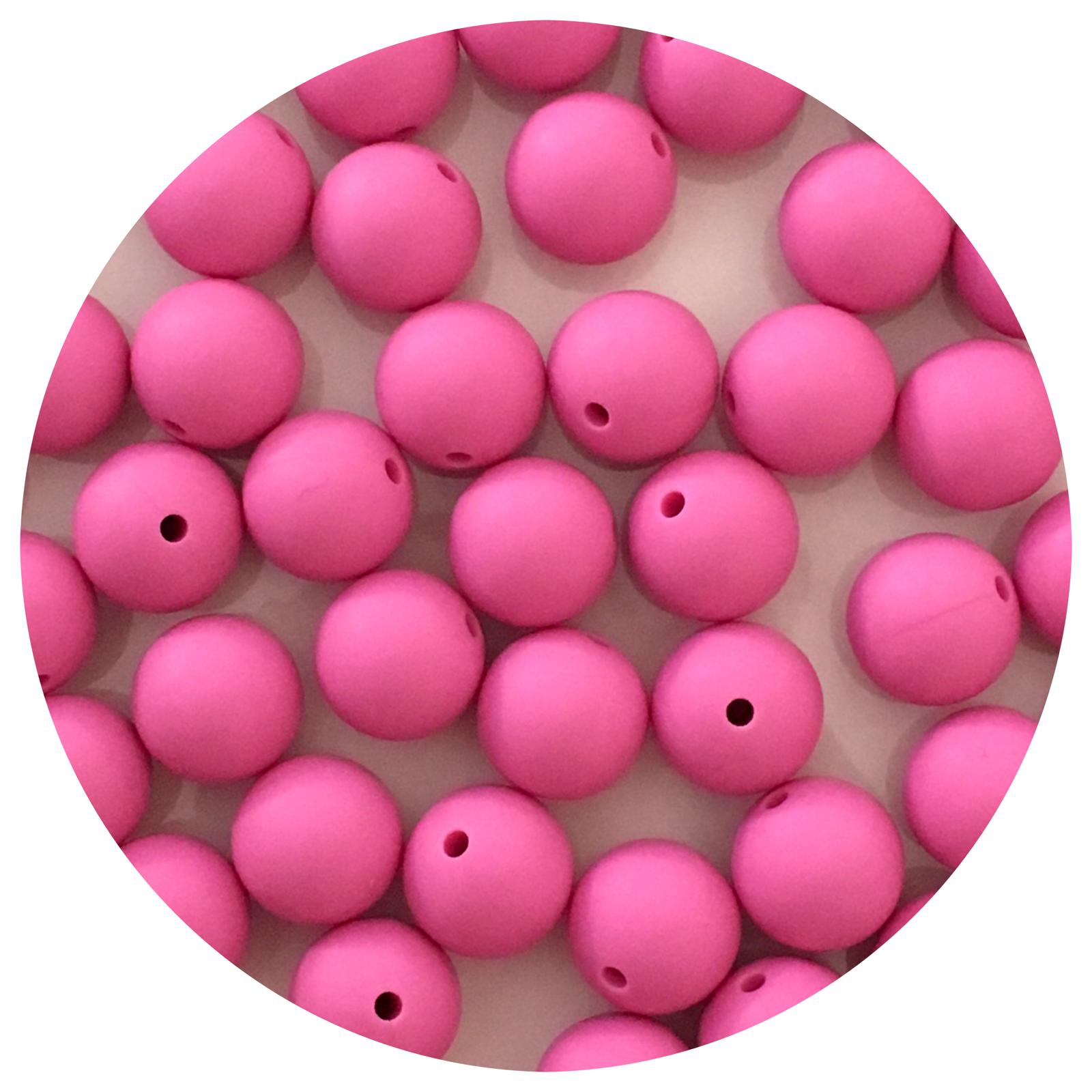 Orchid Pink - 15mm round - 10 Beads
