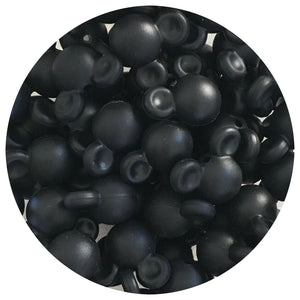 Jet Black - Mouse Head - 5 Beads