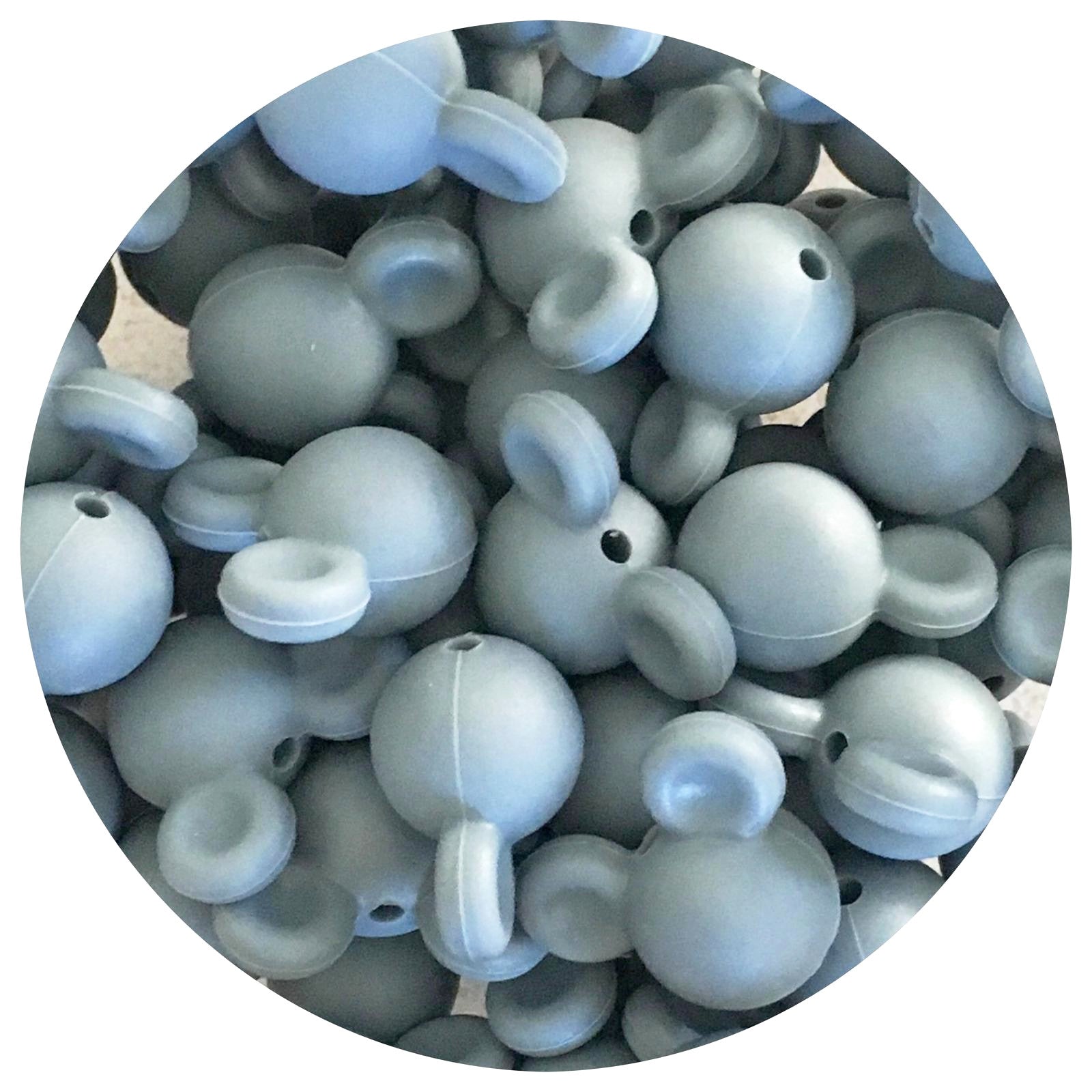 Dark Grey - Mouse Head - 5 Beads