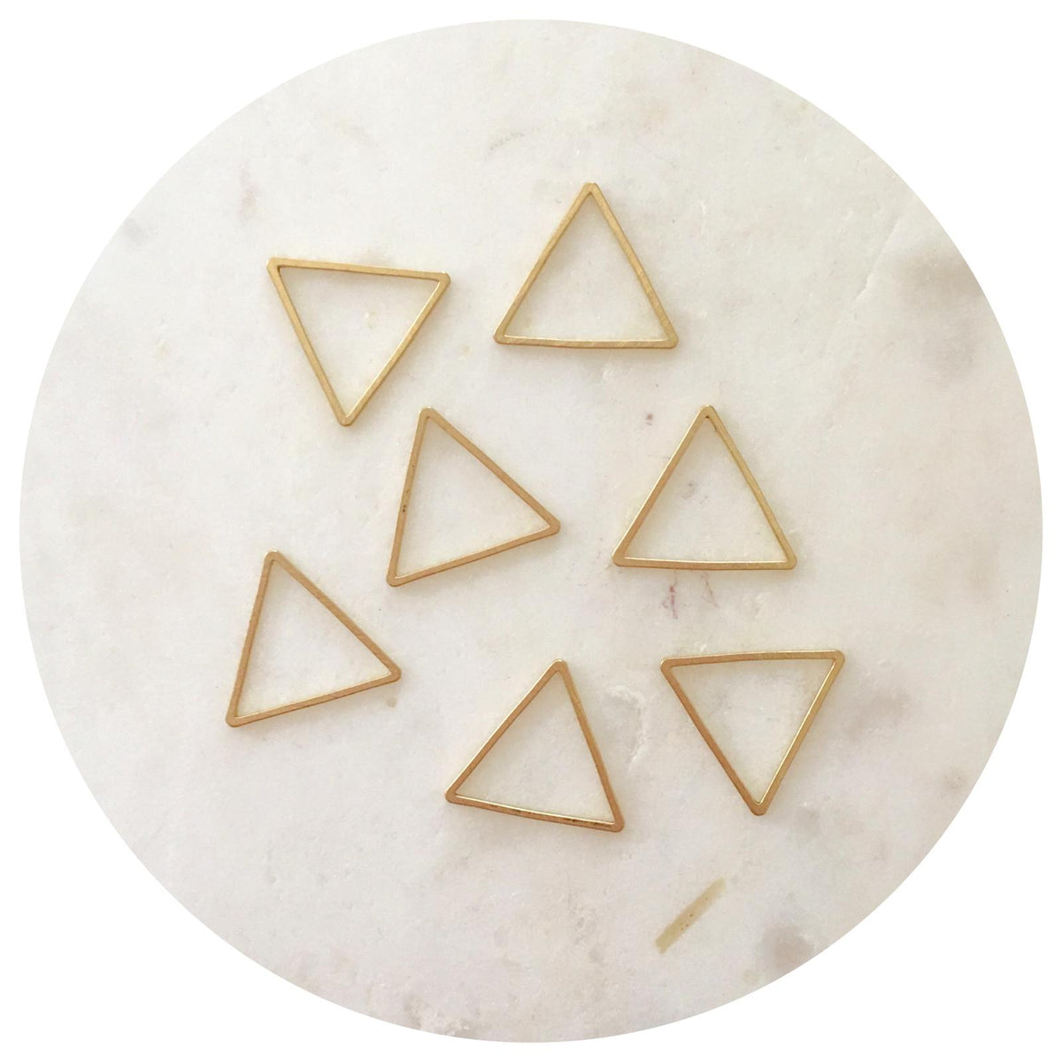 17mm Open Triangle Connector - Raw Brass - 2 pcs - 1123BR